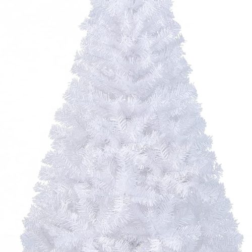 5Ft Artificial White Christmas Tree, Pine Tree with Solid Metal Legs & Pine Needles, Ideal for Indoor & Outdoor Home, Office, Holiday Decoration