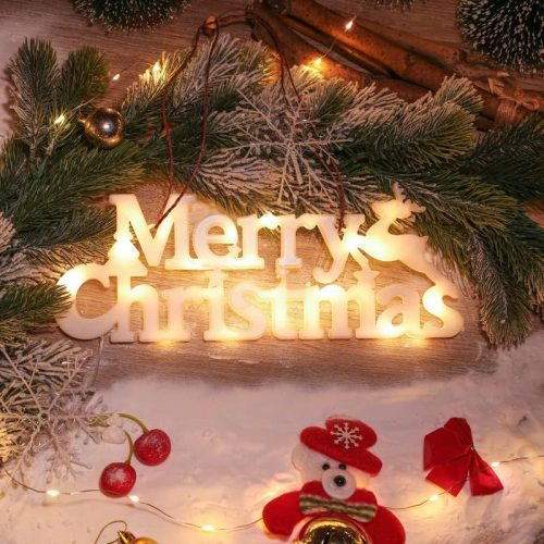 Merry Christmas Sign, 11" Merry Christmas Lighted Sign for Christmas Decor