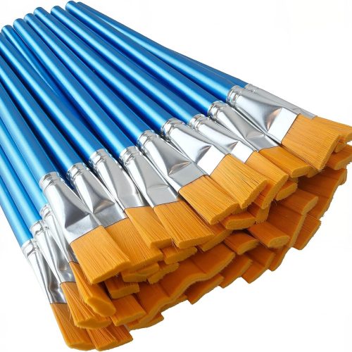 40 Pcs Flat Paint Brushes,1 Inch Craft Paint Brushes, Large Acrylic Paint Brush for Watercolor, Oil Painting, Acrylic,Big Paint Brush for Oil Paint and Body Painting Crafts, Rock Painting