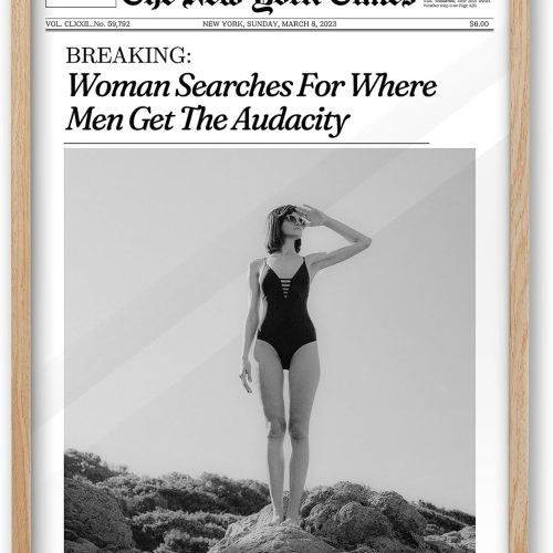 WF2372MAX_1 iHery 12x16in Where Men Get the Audacity Framed Newspaper Wall Art