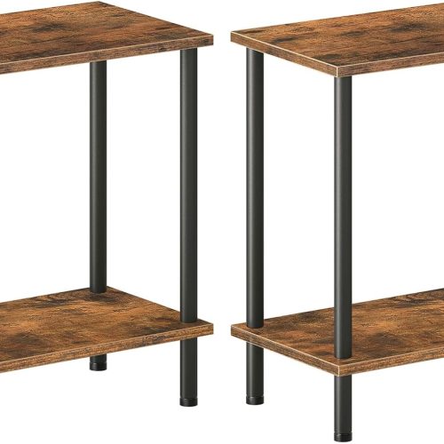 WFESA-HD-0081_1 HOOBRO End Tables Set of 2, Small Side Tables, Nightstands for Small Spaces